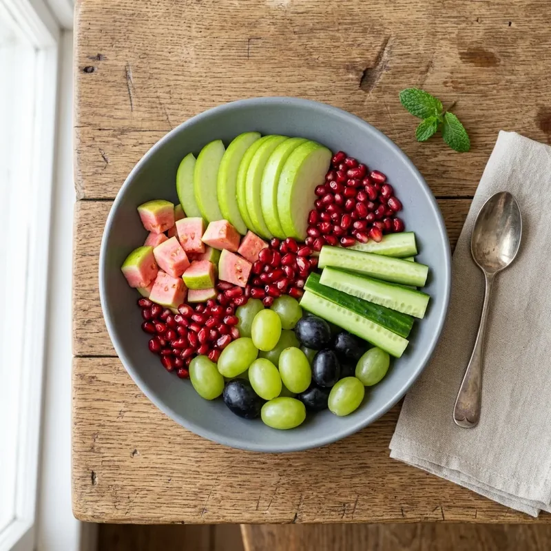 Diabetic Care Green Mix, a sugar-free diabetic-friendly fruit bowl delivered fresh in Omalur & Salem by Bowlmingo